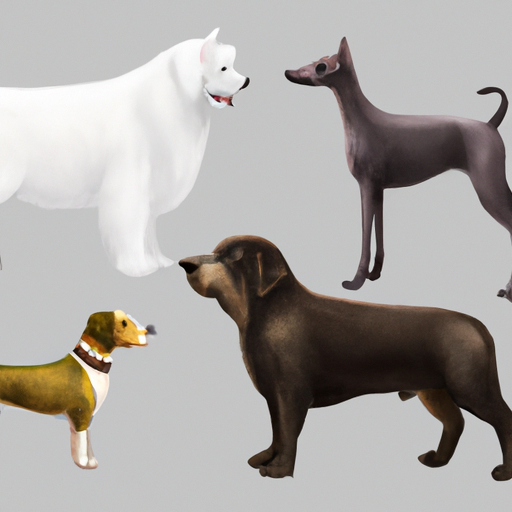 1. תמונה המציגה גזעים שונים של כלבים עם השוואת גודל